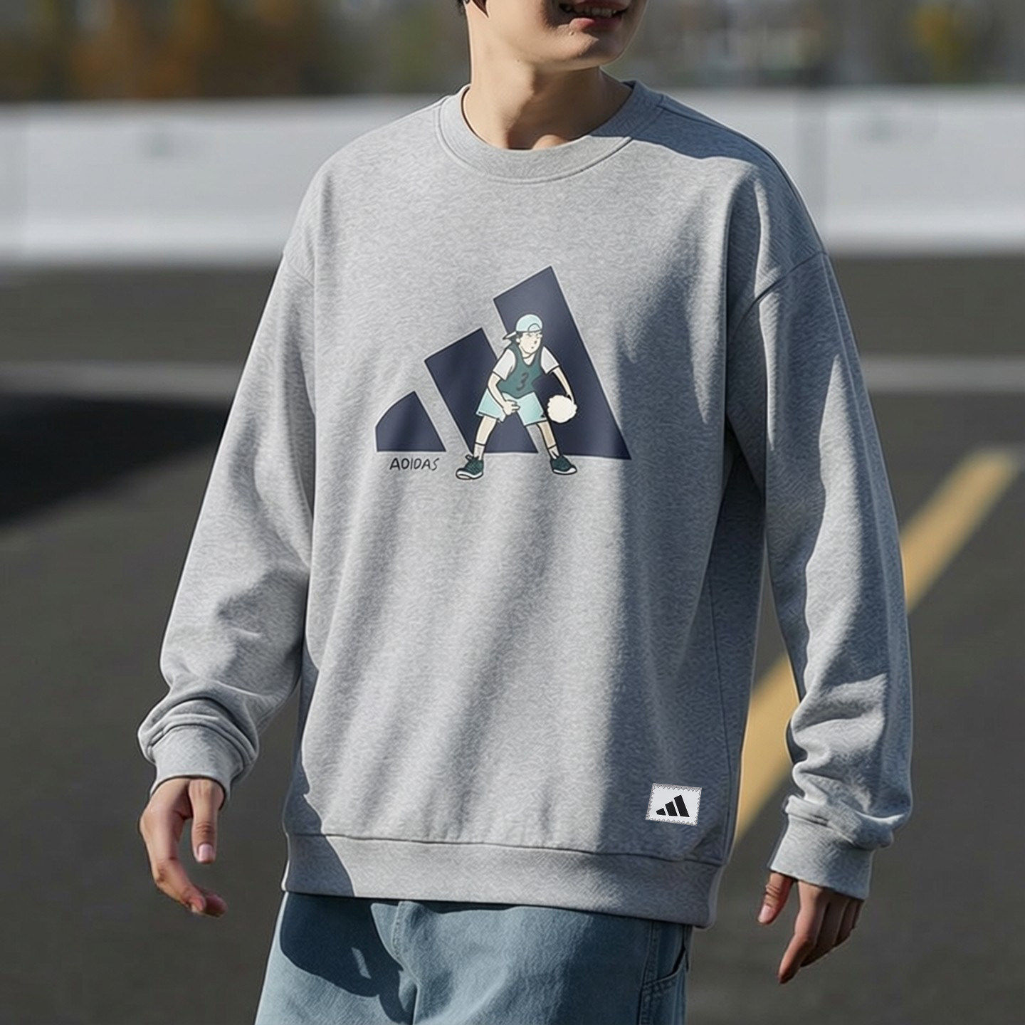 阿迪达斯卫衣男2026年春季新款训练休闲时尚圆领运动服透气套头衫