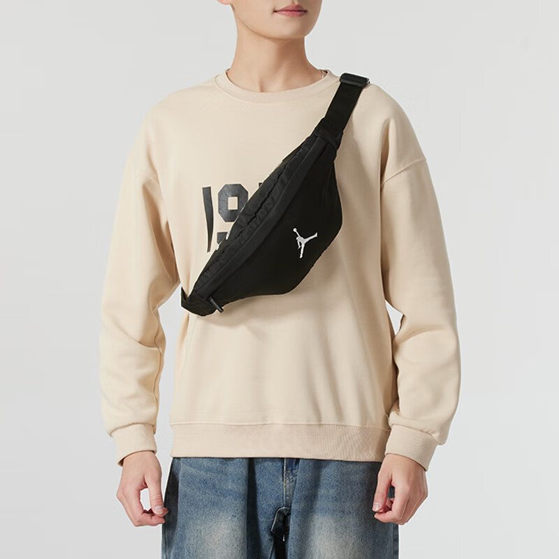 耐克Jordan腰包2025春季新款运动健身骑行收纳拉链口袋经典斜挎包