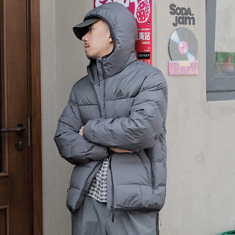 阿迪达斯羽绒服男装2025冬季新款跑步训练运动服防风保暖舒适外套