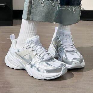 Nike耐克鞋子银色运动鞋正品女鞋V2K跑步鞋春季新款老爹鞋网面鞋