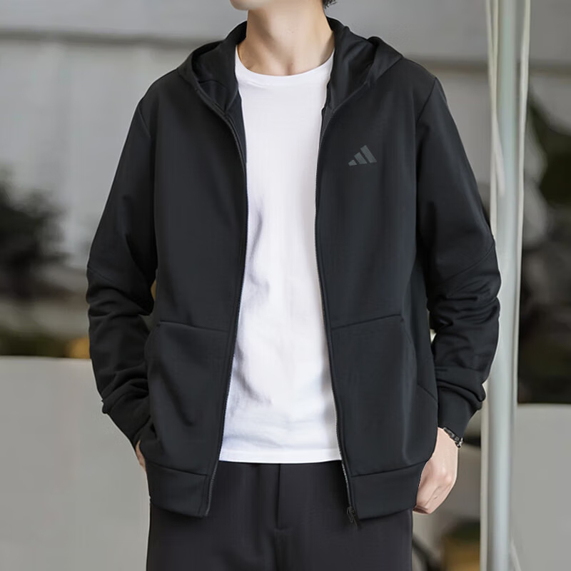 阿迪达斯正品外套男装2025春季运动服健身训练针织上衣夹克IY1131
