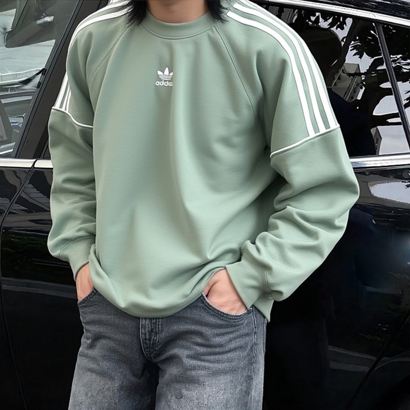 阿迪达斯卫衣男装春季新款三叶草运动服三条杠时尚休闲上衣套头衫