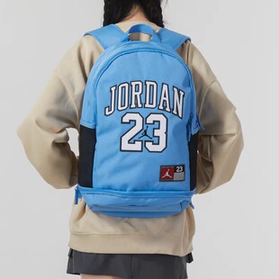 NIKE耐克Jordan大标双肩包蓝色学生书包大容量运动包户外休闲背包