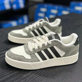 新款 2026春季 复古休闲鞋 灰色轻便运动鞋 阿迪达斯板鞋 低帮板鞋 男鞋