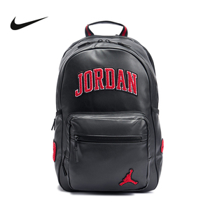 耐克Jordan乔丹皮面双肩包防水运动包男女背包AJ篮球包新款旅游包