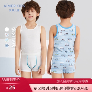 3折爱慕儿童内裤男童天使小裤纯棉氨纶印花中腰平角裤AK2235011