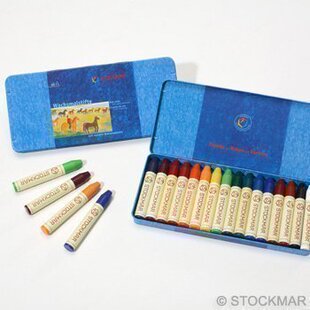 华德福生活馆 德国进口史都曼Stockmar安全儿童绘画蜡笔16色蜡棒