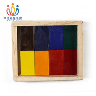 华德福生活馆 德国进口stockmar史都曼绘画蜡砖蜡块笔8色木盒装