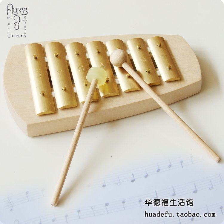 华德福生活馆 奥丽斯Auris7键五音KAP-007直儿童启蒙敲击钟琴乐器