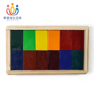 华德福生活馆德国史都曼Stockmar安全绘画蜜蜡砖蜡块笔12色木盒装