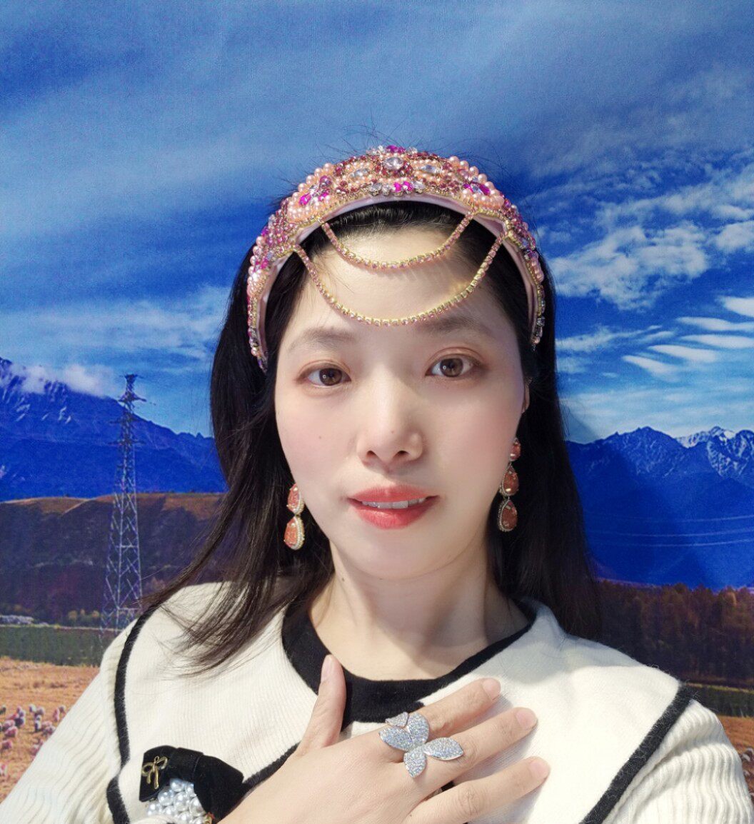 复古镶钻发卡流苏仙女水晶发箍