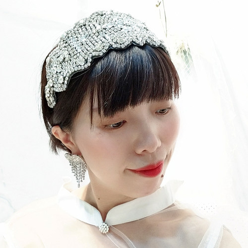 奢华水钻带齿防滑外出欧美发箍