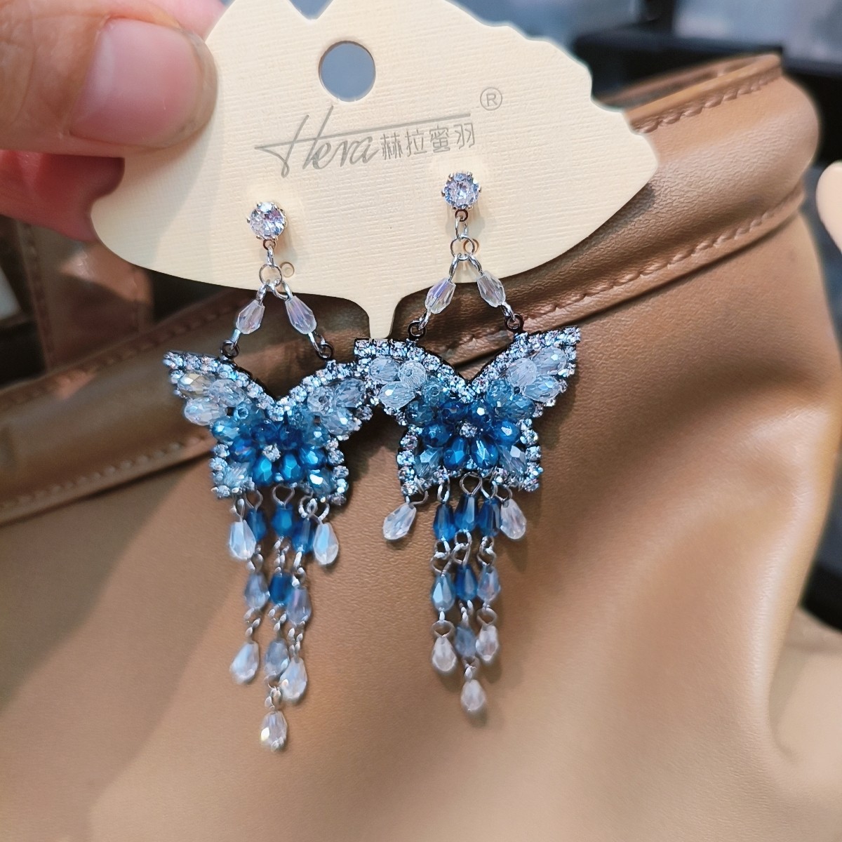 复古镶钻蝴蝶水晶流苏耳环女民族风925银针耳钉长款耳坠古风耳饰,饰品/流行首饰/时尚饰品新,耳钉,淘宝优惠券,粉丝福利购,淘宝优惠卷