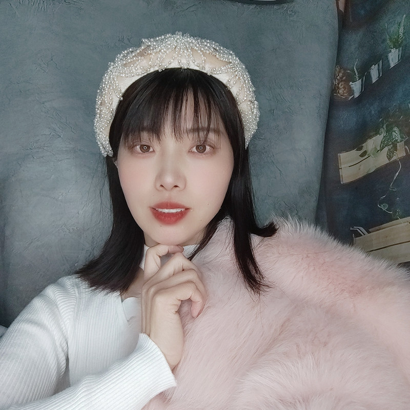 发卡镶钻带齿头箍手工串珠原创