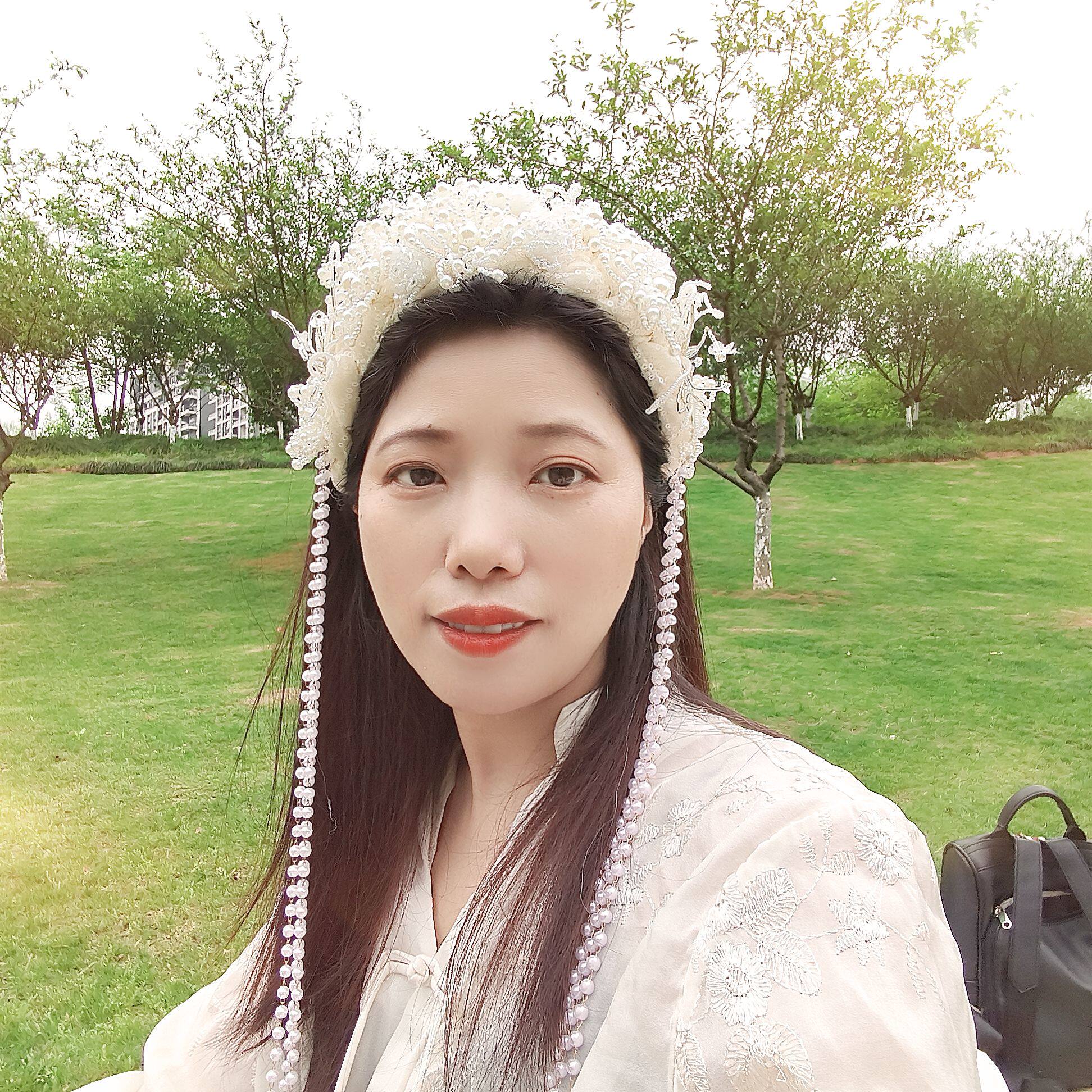 甜美森系白珍珠蕾丝手工发箍