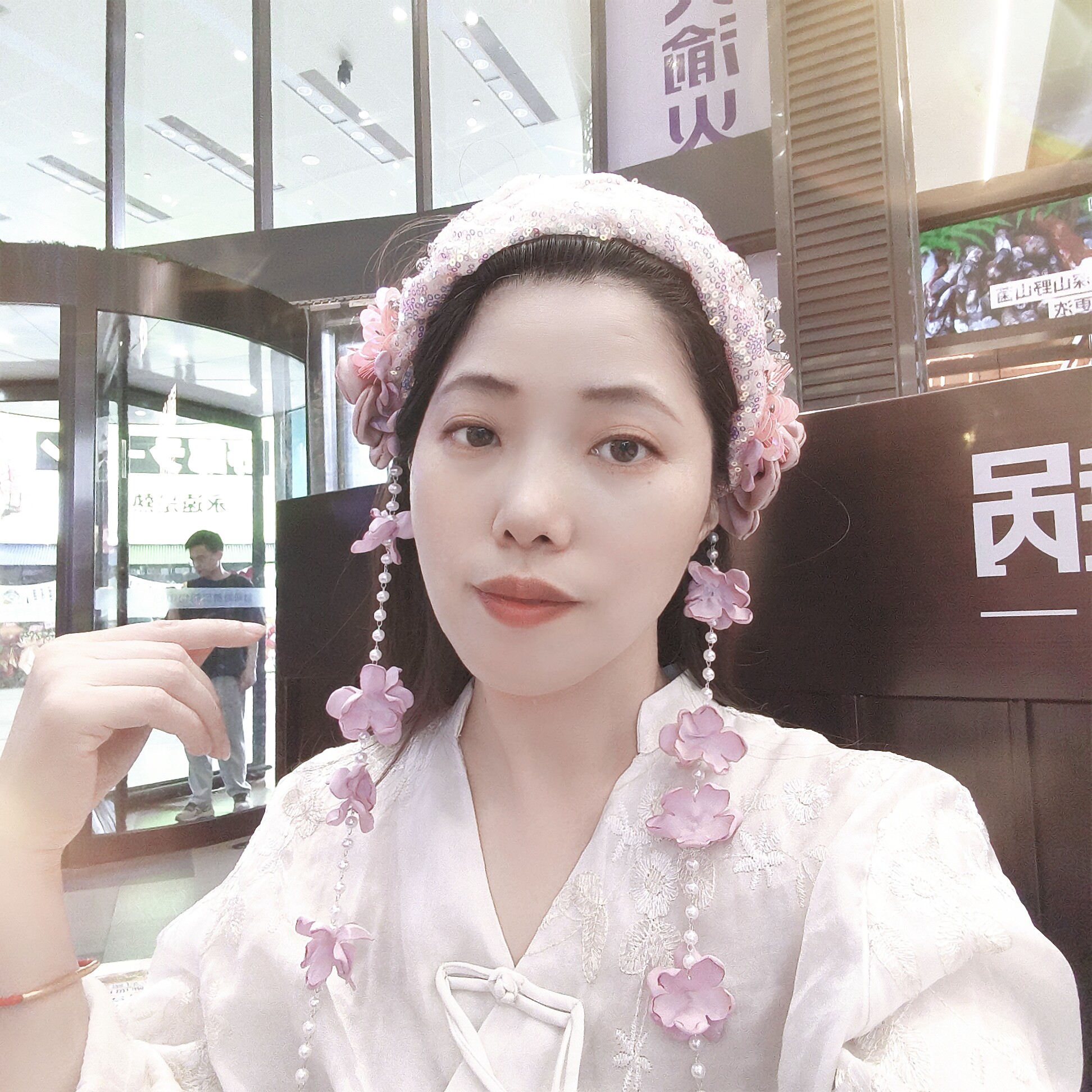 宫廷风花朵发箍女绢纱流苏带齿网红仙女头饰森系发饰