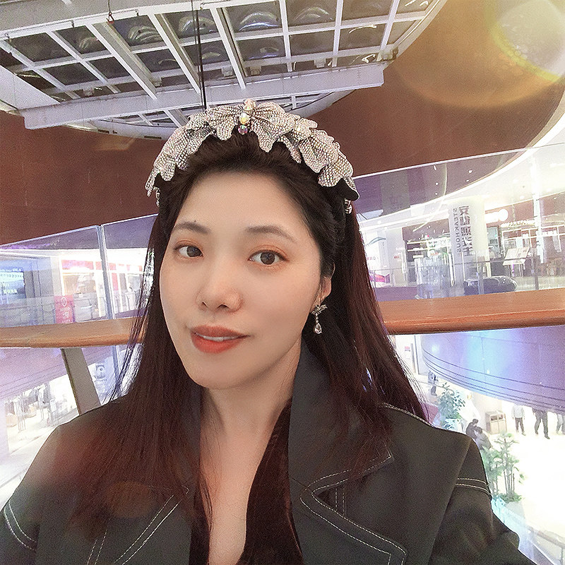 小众高级感银针水钻蝴蝶结发箍