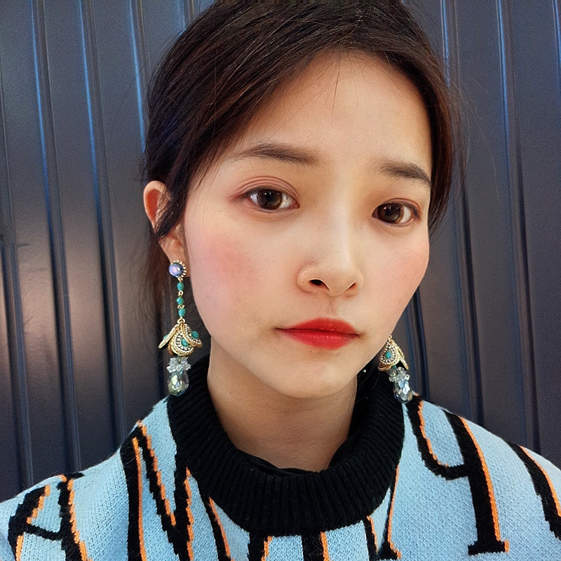 2021耳饰早春花朵水晶女复古流苏