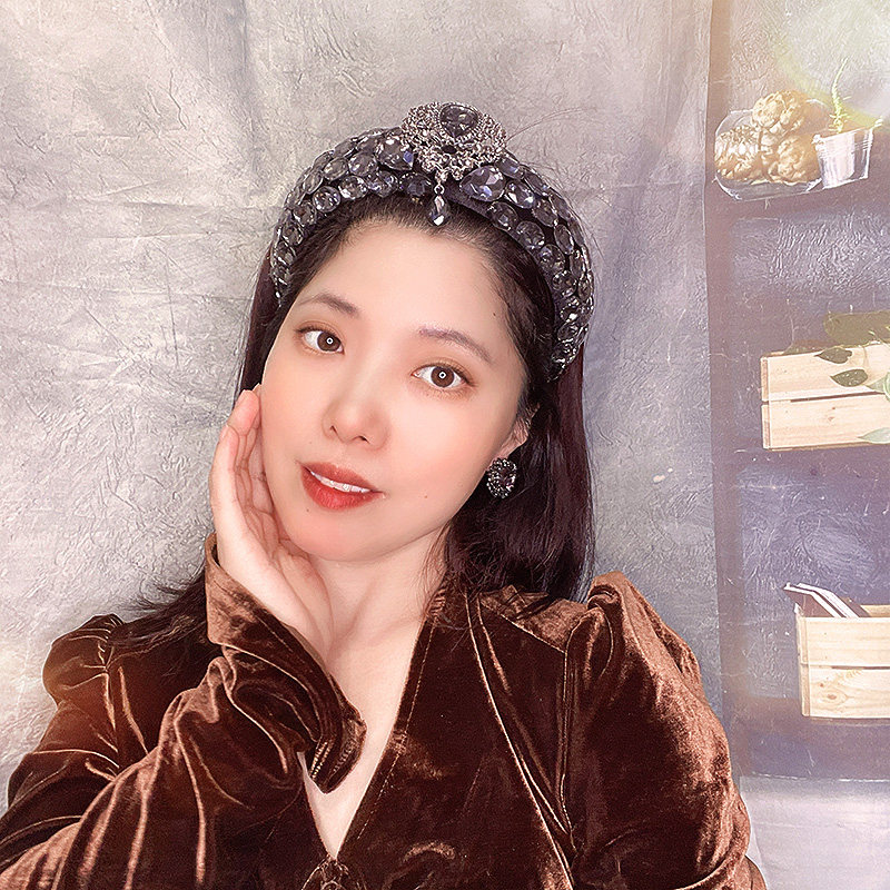 2026新款小众高级感灰水滴发箍