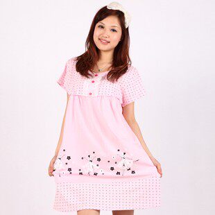 短袖纯棉哺乳睡裙全棉孕妇哺乳裙喂奶裙外出时尚孕妇裙夏季喂奶衣