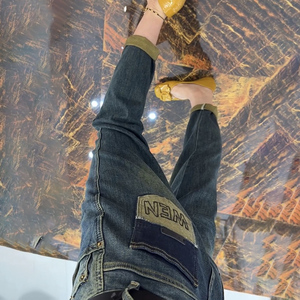 梨形身材大码女装高腰显瘦牛仔裤2023秋季胖妹妹mm哈伦九分老爹裤