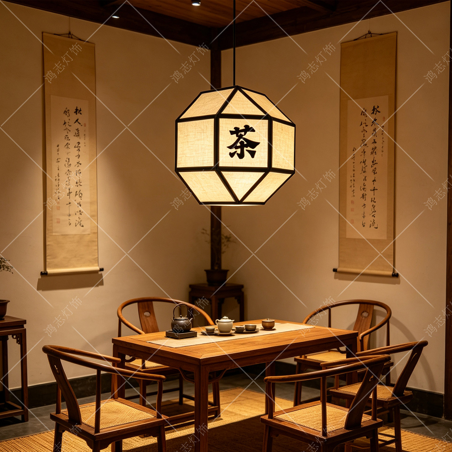 中式茶叶店氛围灯日式侘寂风客厅灯禅意民宿餐厅私房菜素食馆吊灯
