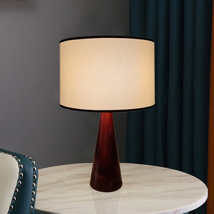 日式侘寂风布艺台灯北欧客厅卧室床头柜调光实木民宿温馨氛围灯