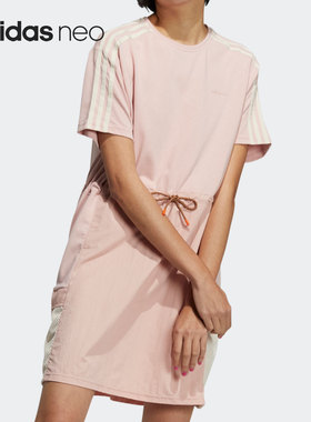 Adidas/阿迪达斯正品 NEO 女子夏季宽松运动连衣裙 H16259