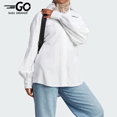 Adidas/阿迪达斯正品三叶草女子经典运动宽松长袖衬衫IR9790