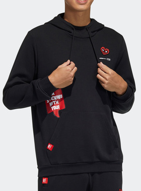 Adidas/阿迪达斯正品neo蜘蛛侠联名情人节男子运动连帽卫衣H55129