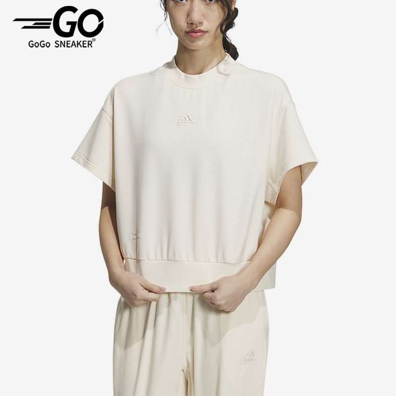 阿迪达斯女士宽松运动休闲短袖