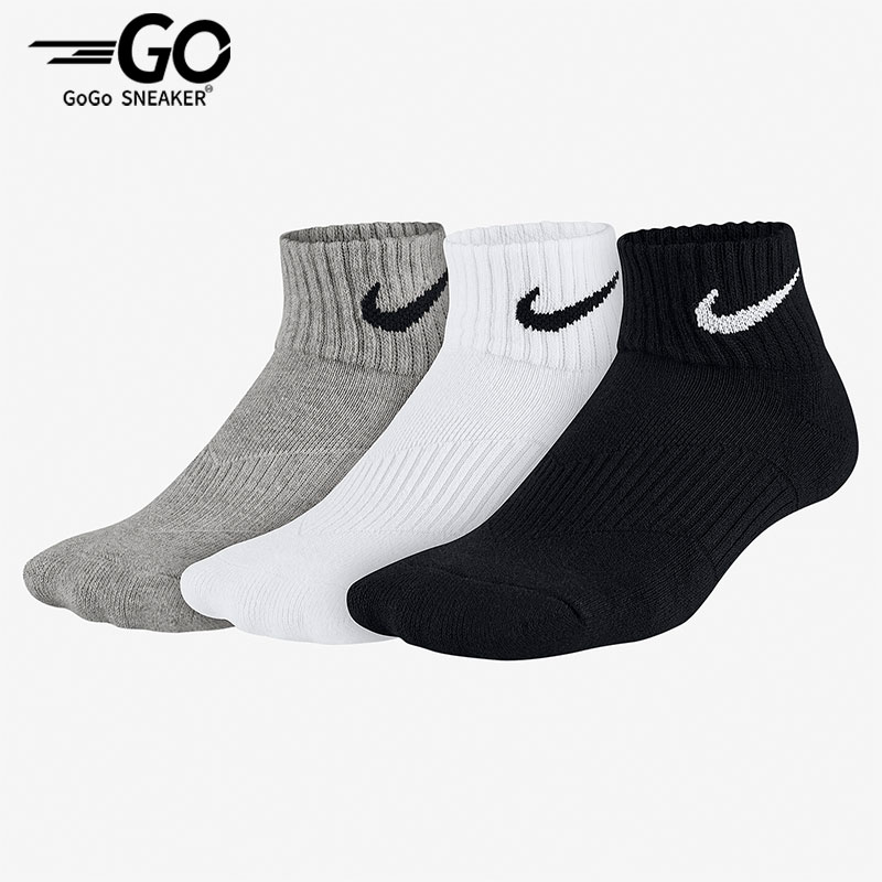 Nike/耐克正品休闲男女时尚运动短款透气舒适袜三双装 SX4703-901