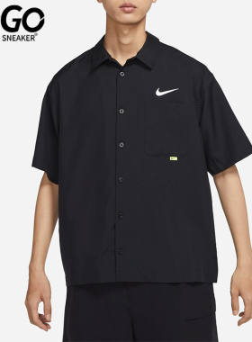 Nike/耐克正品 SWOOSH 印花男子宽松舒适透气翻领短袖 DX6308-010