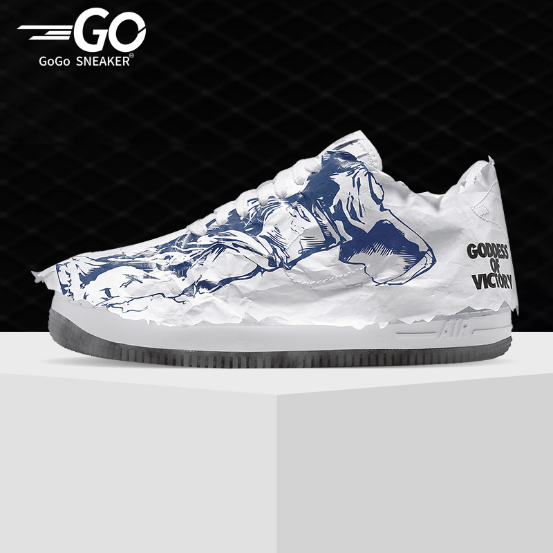 nike/耐克正品air force 1 af1 胜利女神撕纸女子板鞋dj4635-100
