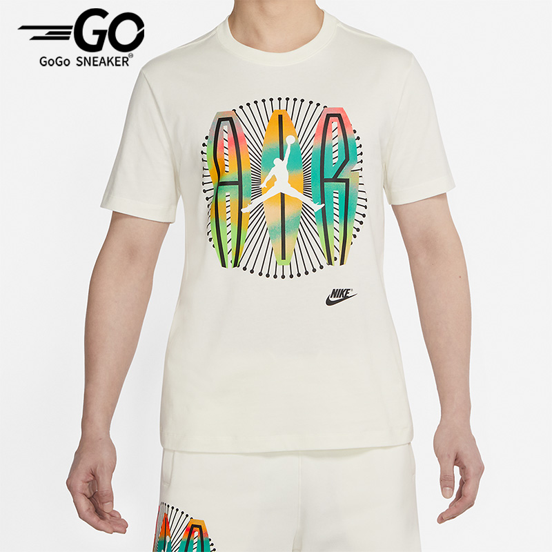 Nike/耐克正品Air Jordan男子运动休闲宽松印花短袖T恤DR1412-133