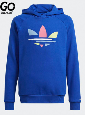 Adidas/阿迪达斯正品三叶草大童运动连帽舒适卫衣套头衫H14154
