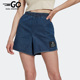 三叶草女子休闲牛仔透气运动短裤 Adidas 阿迪达斯正品 HL9071