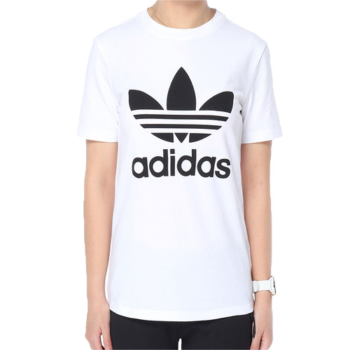 Adidas/阿迪达斯正品 三叶草女子圆领休闲短袖T恤 CV9889