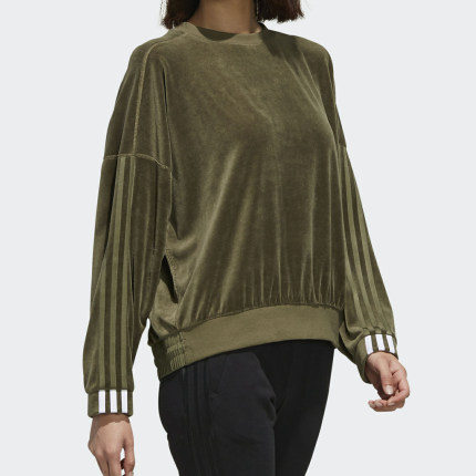 Adidas/阿迪达斯正品 CREW VELOUR 女子休闲运动卫衣套头衫FI9253