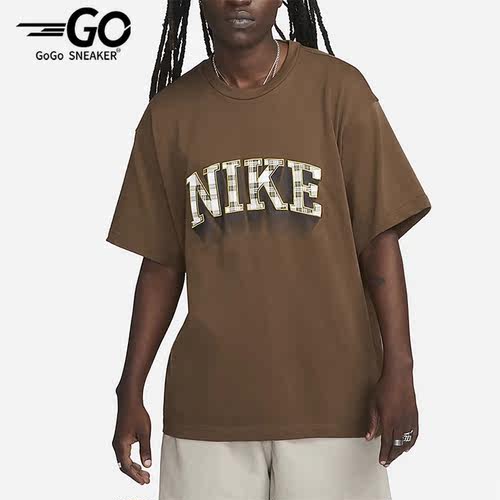 Nike/耐克正品立体格纹宽松男子短袖T恤 FB2736-259
