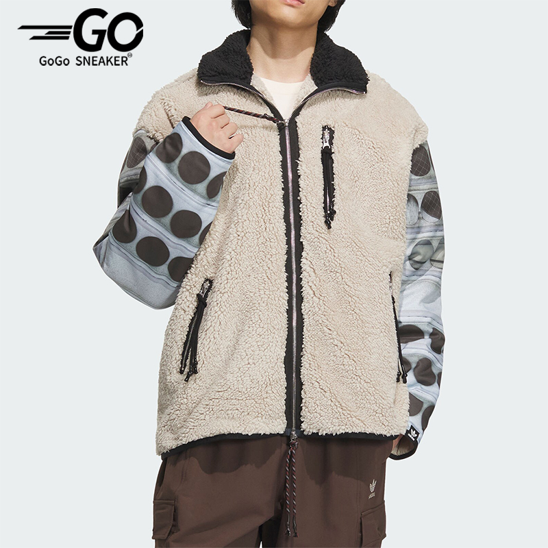 阿迪达斯加绒运动宽松夹克外套