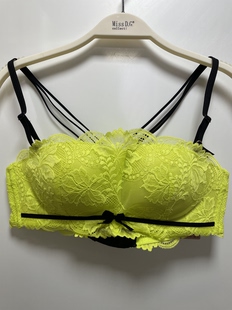 伊丝艾拉内衣75A75B无钢圈中厚聚拢四角杯抹胸式美背肩带可卸