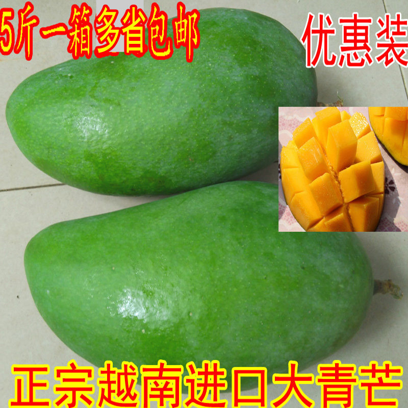越南新鲜进口大青芒金煌芒香芒青皮甜芒果非广西本地芒果5斤包邮
