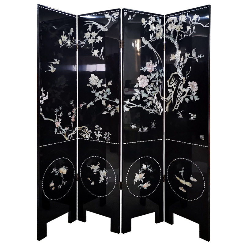 黄小姐的小公寓装修记定制款 贝壳镶嵌多款四折屏风玄关隔断定制