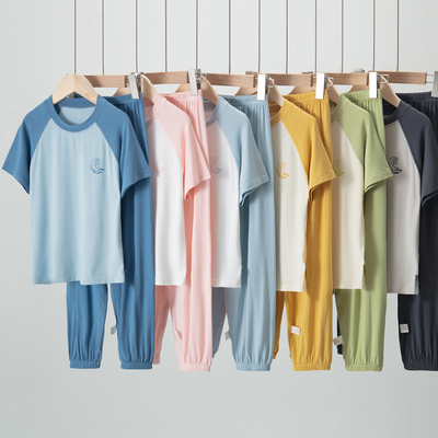 儿童莫代尔睡衣套装夏季薄款无骨