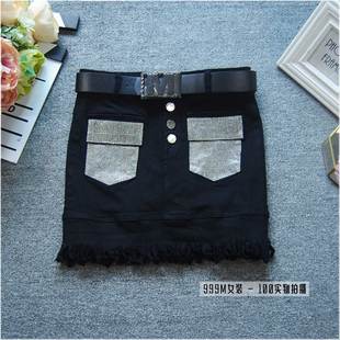 春秋季新款时尚女装 毛边破洞流苏带钻无袖马夹坎肩短款小外套女