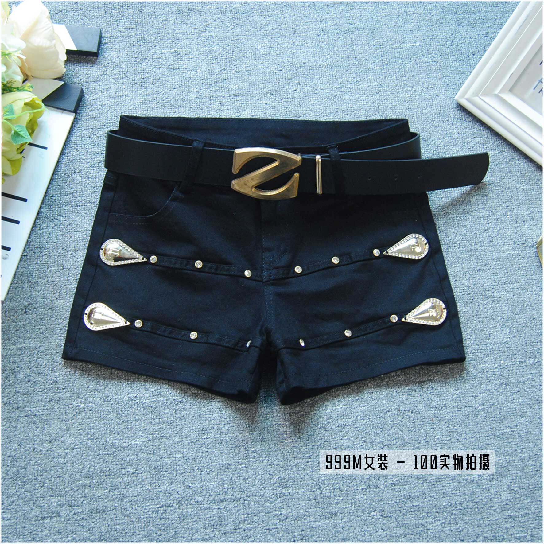 牛仔超短裤女夏季新时尚女装低腰包臂显瘦个性铆钉热裤子百搭下装