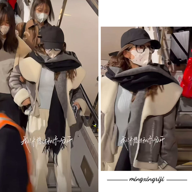 明星日记露思同款灰色麂皮外套女