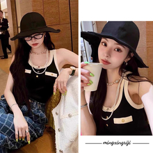 宋智雅同款法式黑色针织吊带背心女夏高级感外穿法式名媛修身上衣