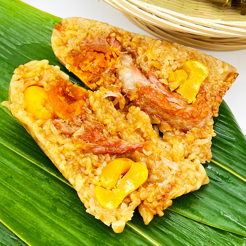 板栗肉粽手工新鲜无添加蛋黄粽嘉兴大肉粽速食营养早餐咸味粽子